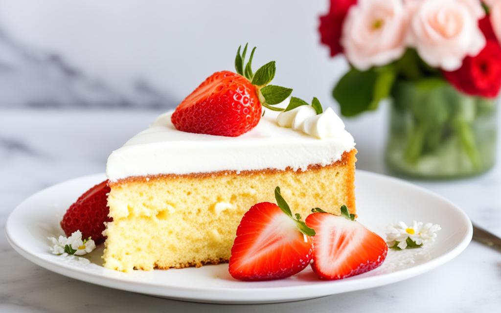 lemon sponge cake with strawberries
