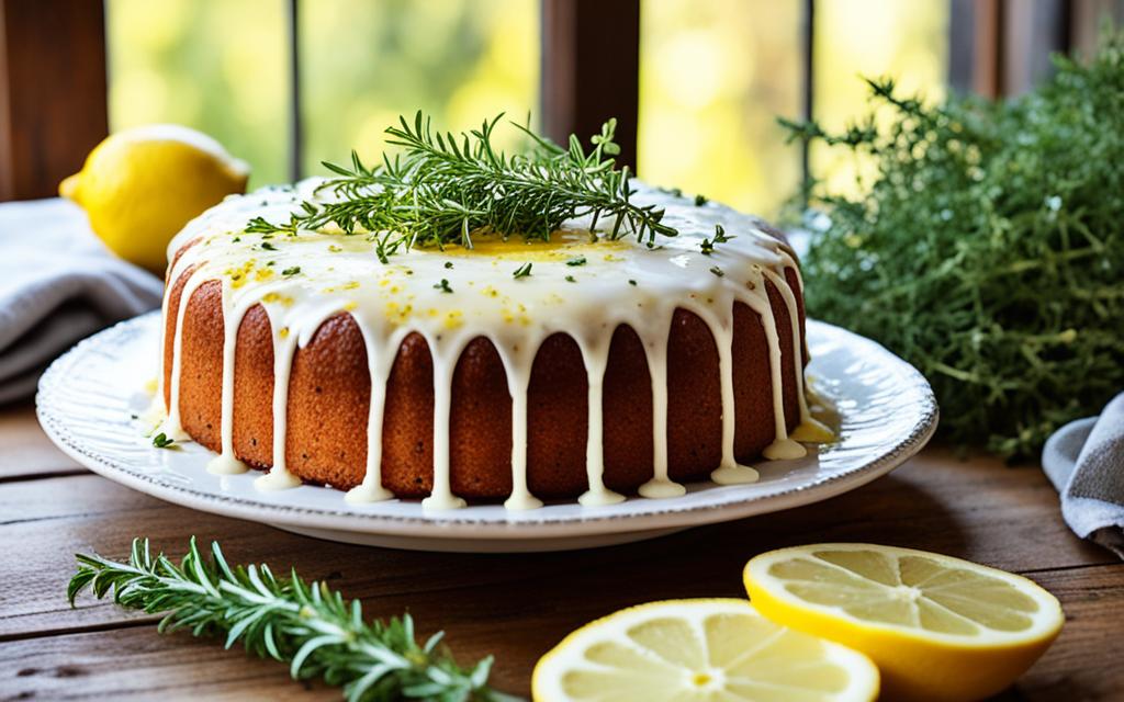 lemon thyme drizzle cake