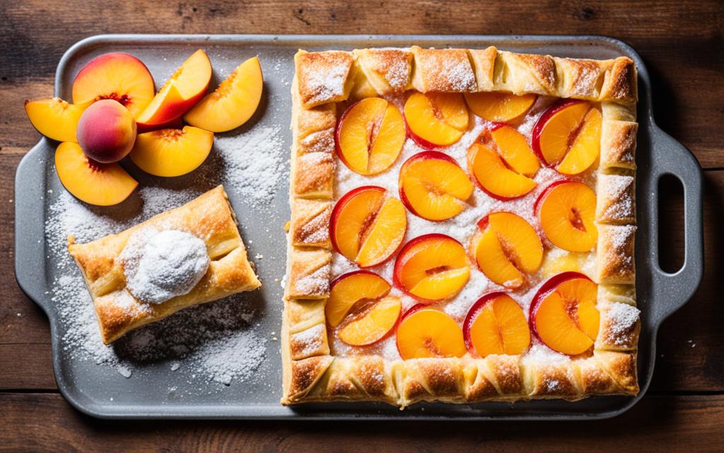 peach puff pastry bake