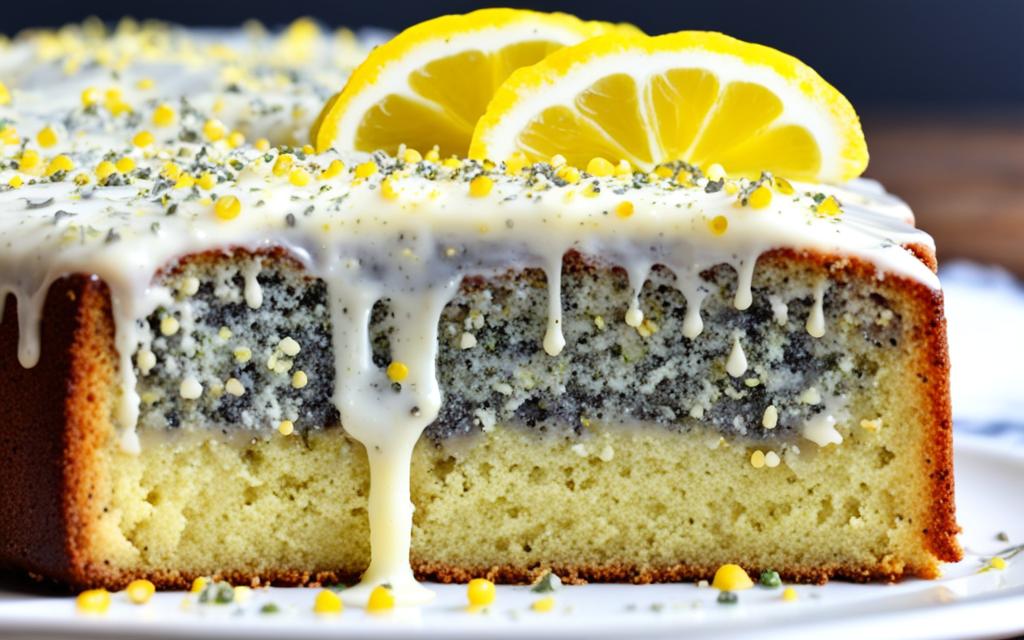 poppy seed lemon drizzle cake image