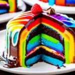 rainbow cake with chocolate