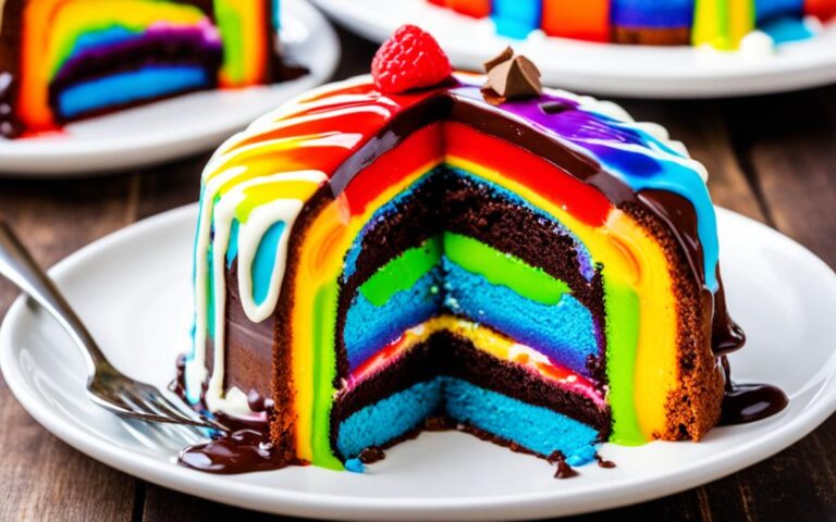 Colorful Rainbow Cake with a Chocolate Twist Recipe