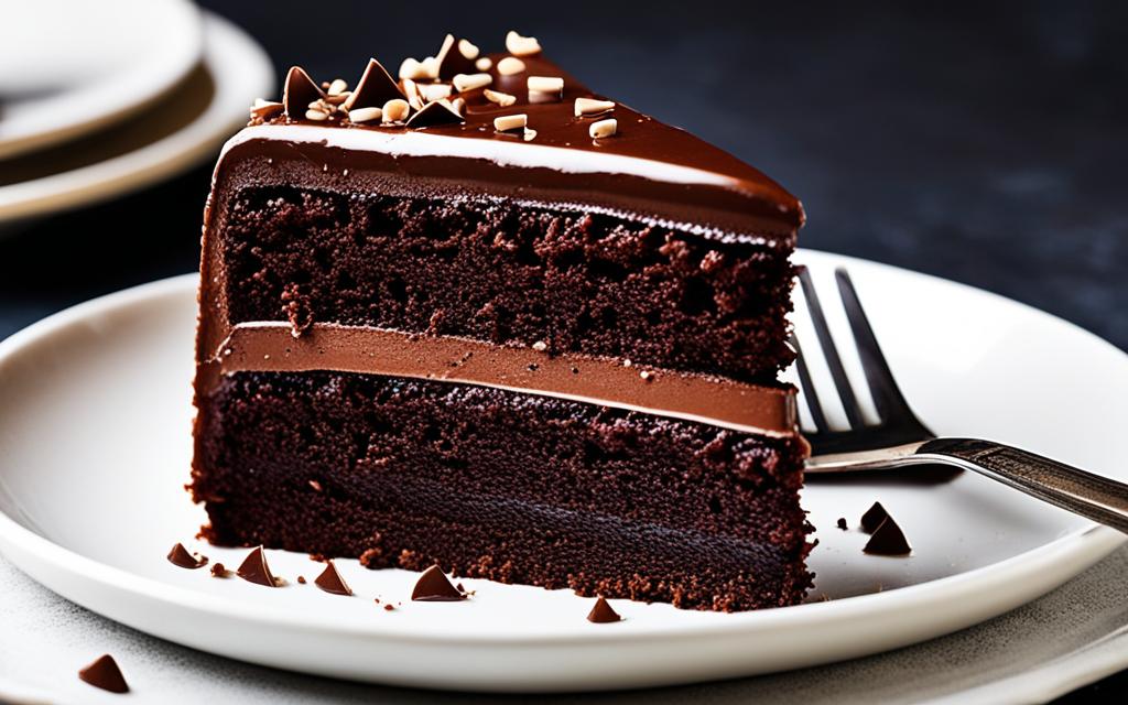 slice chocolate cake