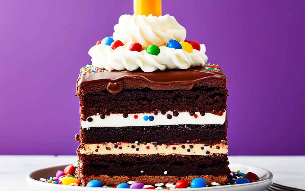 stacked brownie stack birthday cake