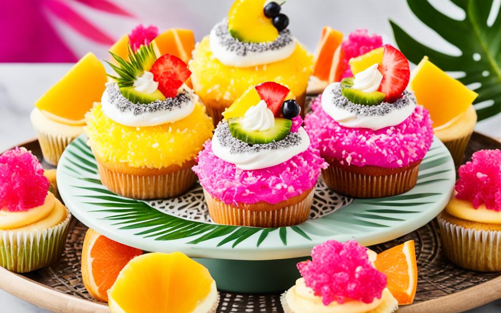 tropical cupcake decorating