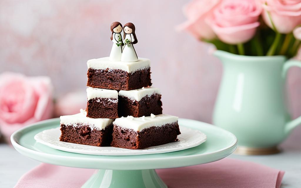 wedding cake brownies