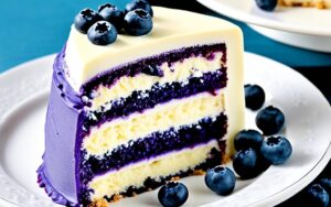 white chocolate and blueberry cake