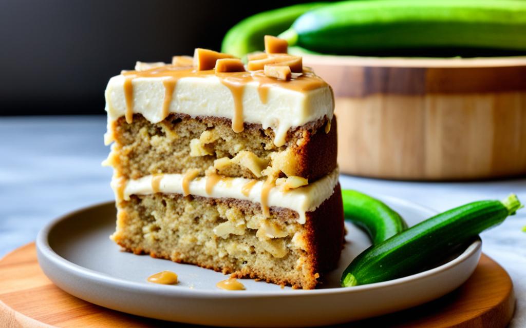 Banana Zucchini Cake with Caramel Frosting