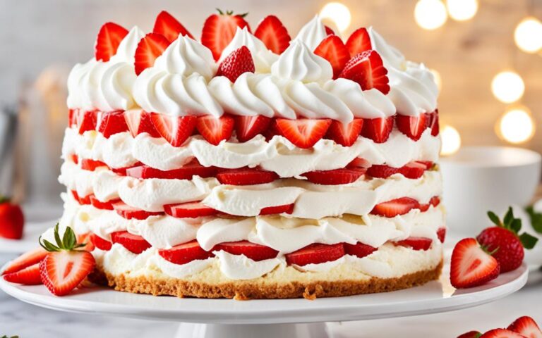 Light and Fluffy Cake with Strawberries and Whipped Cream