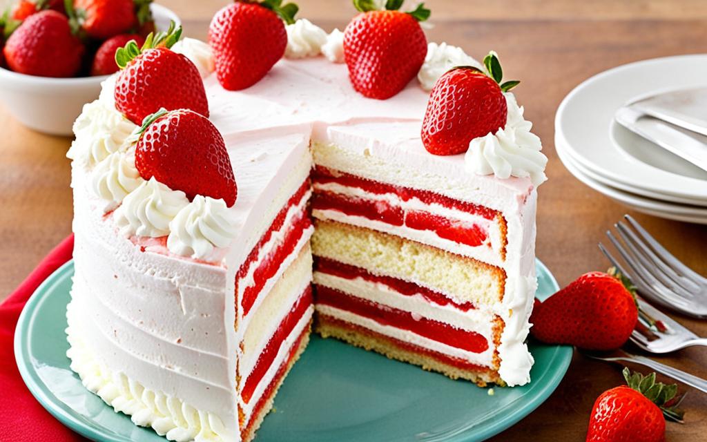Cake with Cream and Strawberries