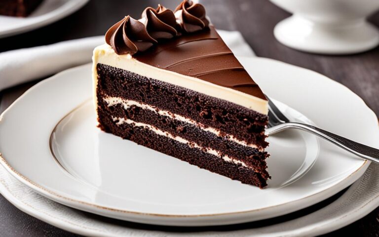 Rich Chocolate Cake Topped with Smooth Vanilla Icing