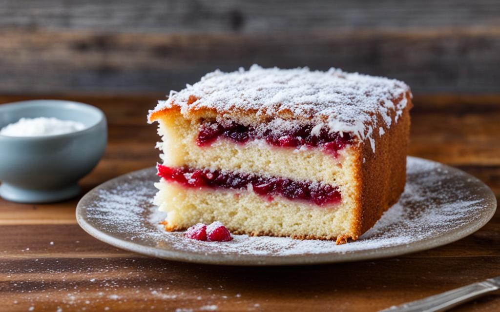 Coconut and jam cake
