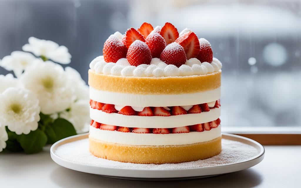 Japanese bakery-style strawberry cake