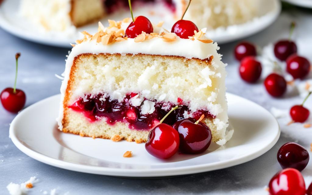 Moist Cherry and Coconut Cake