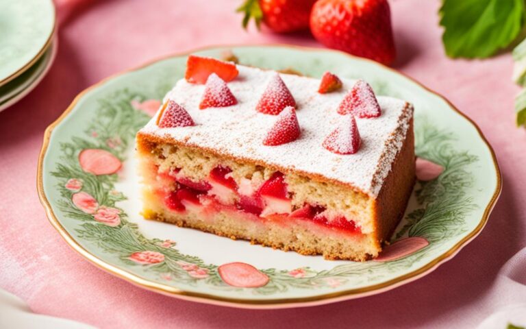 Sweet and Tart Rhubarb and Strawberry Cake Recipe