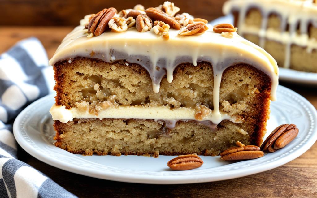Spiced Banana Cake with Brown Butter Cream Cheese Rum Glaze