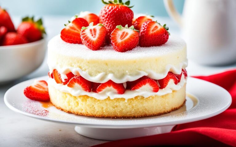 Simple Vanilla Cake with Fresh Strawberries
