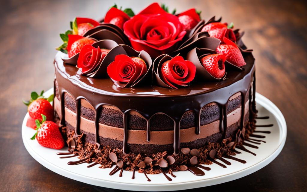 chocolate strawberry cake decoration