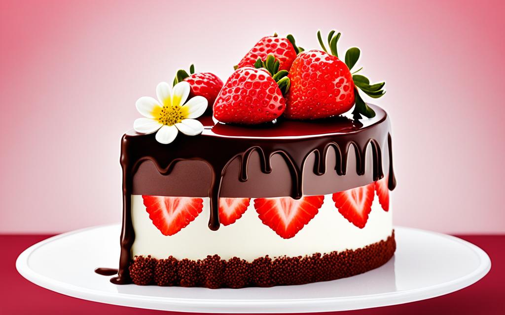 Cake with Chocolate Strawberries
