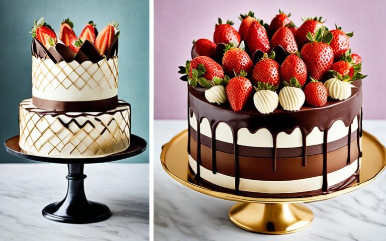Elegant Cake with Chocolate Coated Strawberries