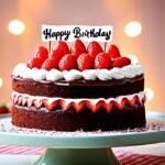 Happy Birthday Chocolate Strawberry Cake