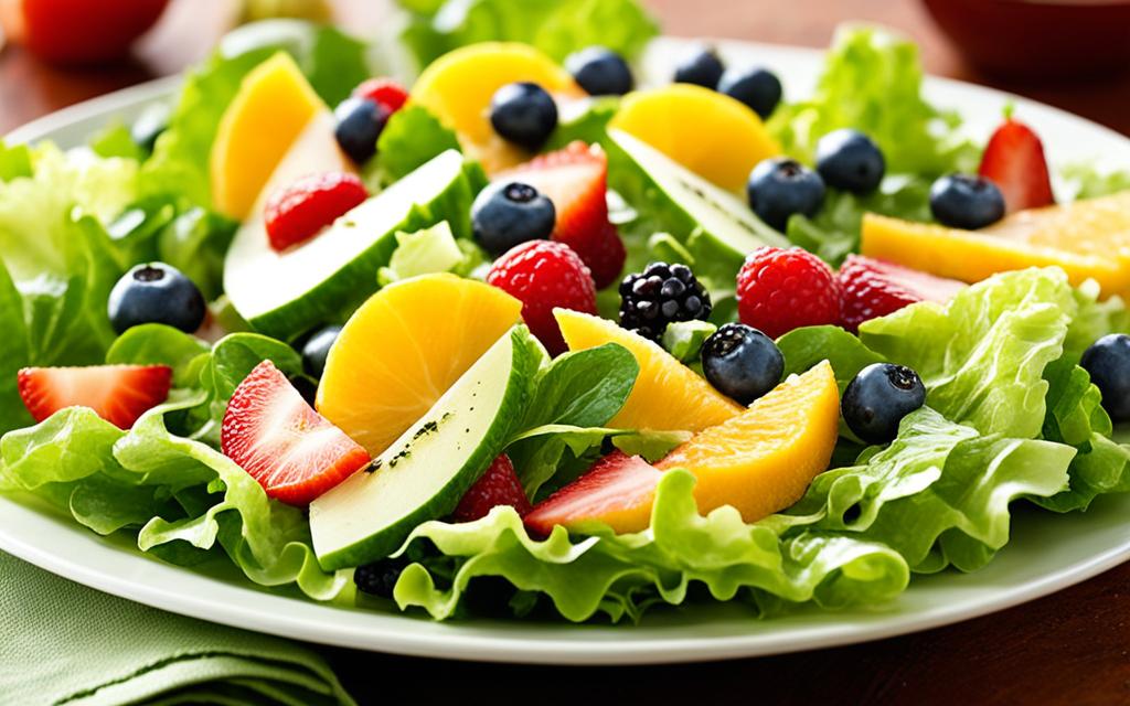 lettuce from salad with fruit