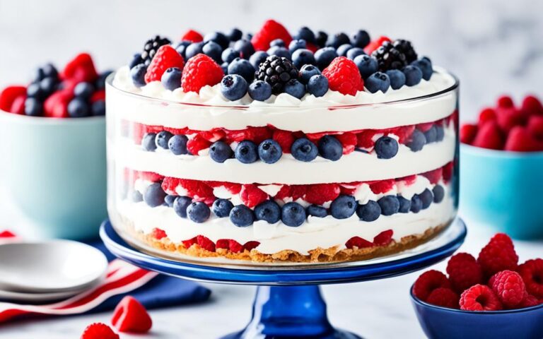 Patriotic Treats: Red White Blue Trifle Recipe with Angel Food Cake