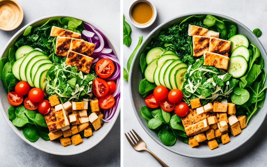 tofu and tempeh salad