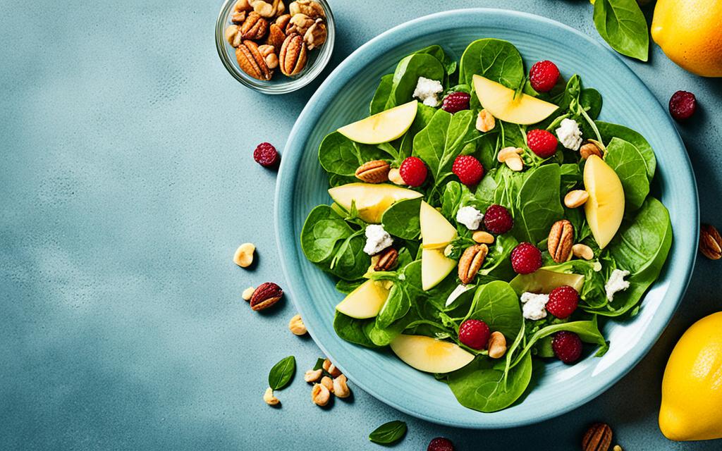 Mixed Green Salad with Fruit and Nuts