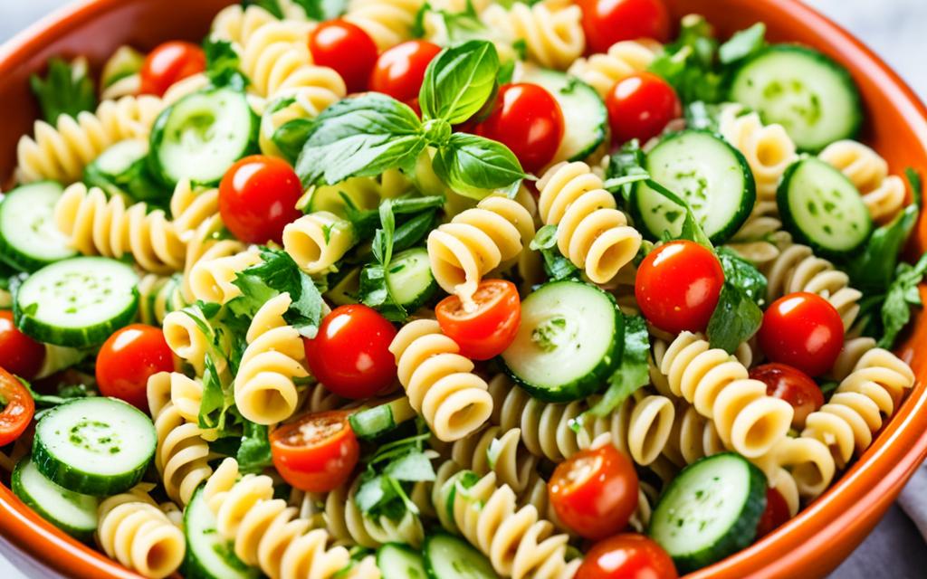 tomato cucumber pasta salad recipe