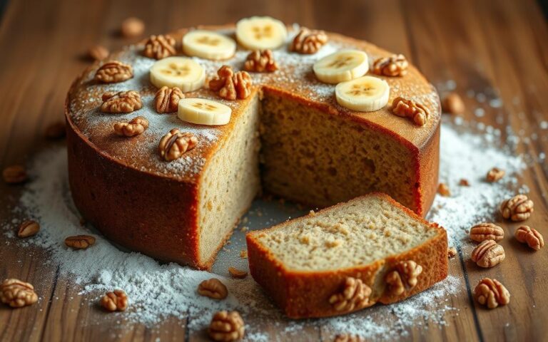 eggless banana walnut cake