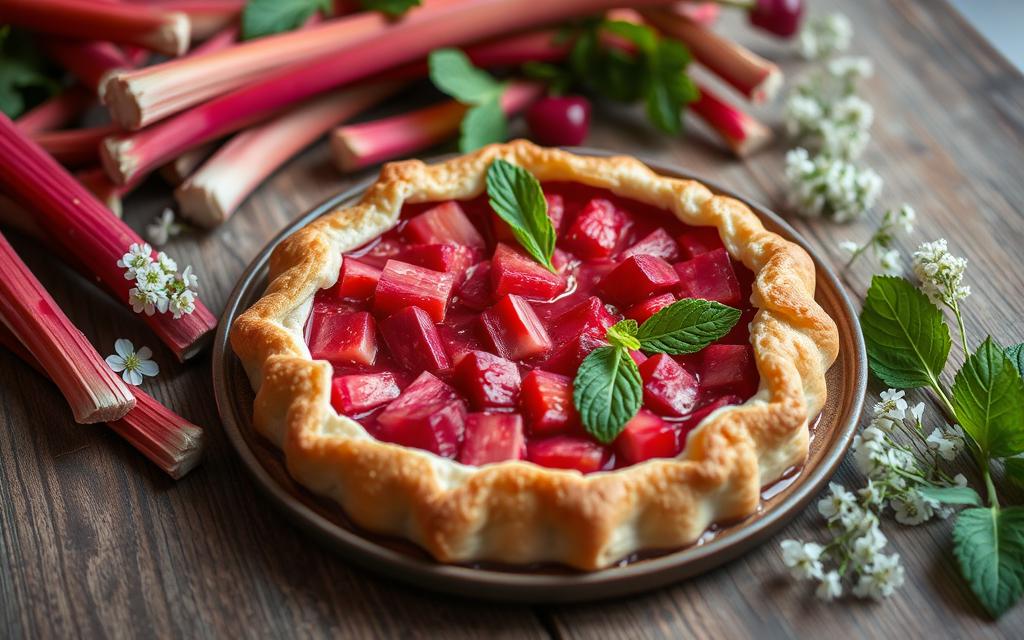 seasonal rhubarb tart recipe